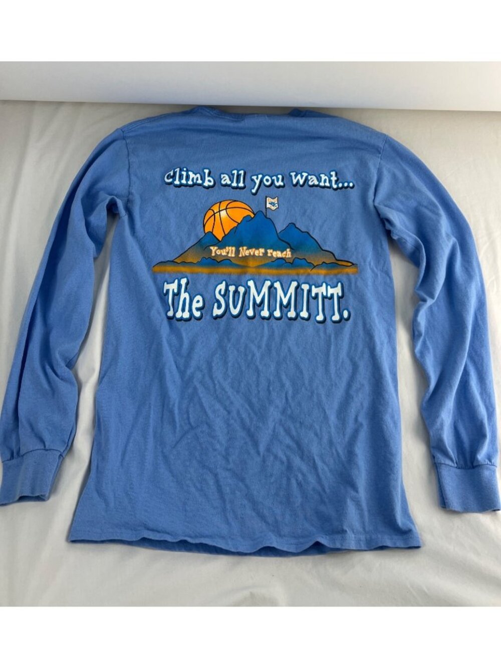 UT Lady Vols Pat Summitt Blue Long Sleeve Shirt S Basketball Graphic